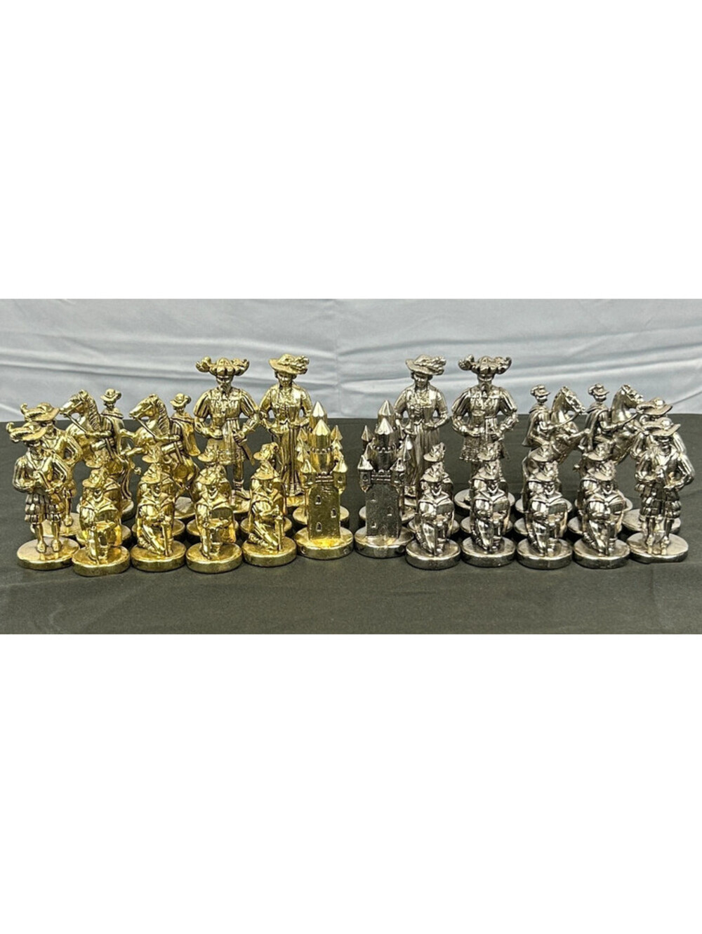 Set of Metal Chess Pieces 32 pieces very detailed NO Board